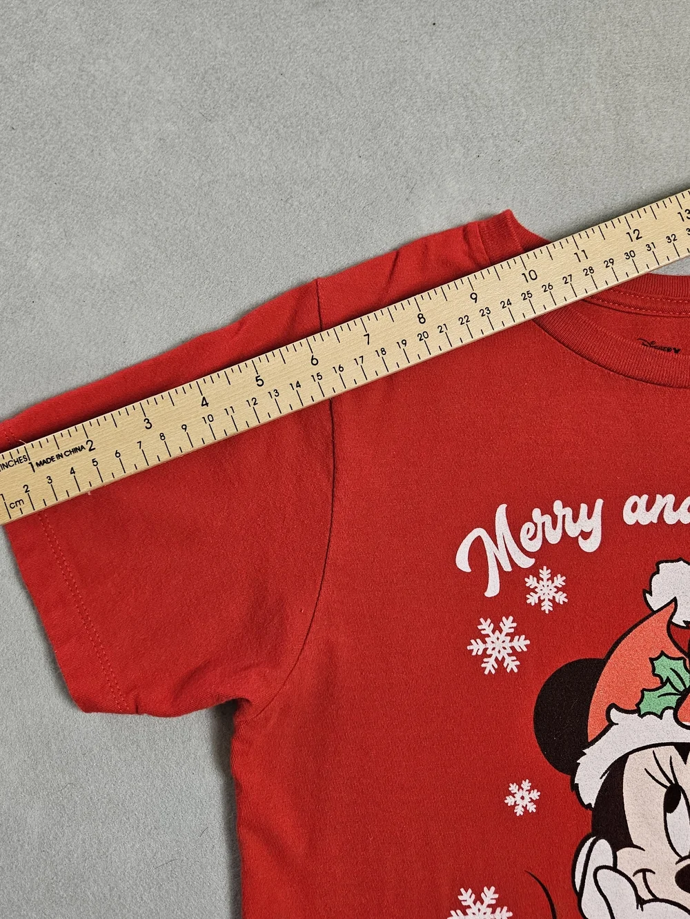 Disney Junior Minnie Mouse Merry & Bright Christmas Red Tee Size S